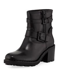 Xenon Chunky-Heel Leather Boots