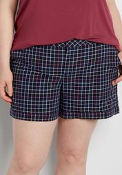 plus size chino shorts in multicolor gingham