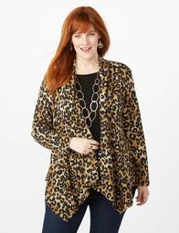 Plus Size Leopard Print Cardigan