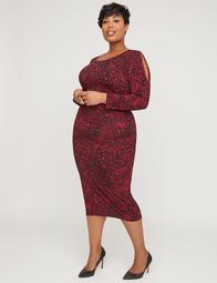 Curvy Collection Ruched Split-Sleeve Dress