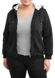 Women's Plus Size Fleece Lined Hoodie Jacket