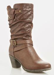 Sole Lift Ruched Bootie  - Wide Width