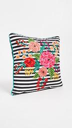Striped Floral Pillow