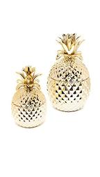 Golden Hospitality Set of 2 Pineapple Jars