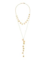 Layered Y-Drop Disc Necklace