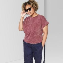 Women's Plus Size Short Sleeve Oversized T-Shirt - Wild Fable™ Cottage Red