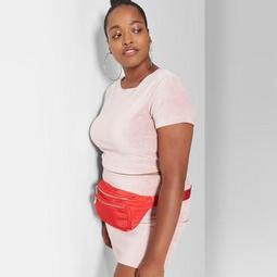 Women's Plus Size Short Sleeve Knit Corduroy Crop Top - Wild Fable™