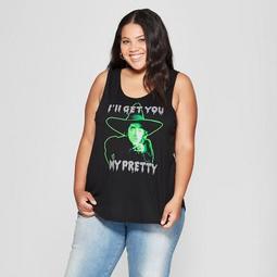 Women's Wizard of Oz Plus Size Witch Graphic Tank Top (Juniors') Black