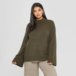Women's Plus Size Long Wide Sleeve Pullover Sweater - Who What Wear™