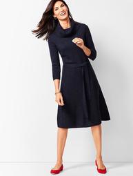 Cowlneck Fit & Flare Sweater Dress - Donegal