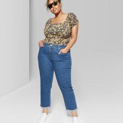 Women's Plus Size High-Rise Mom Jeans - Wild Fable™ Medium Wash