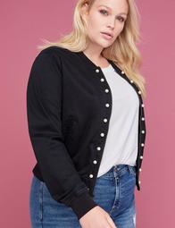 Faux Pearl Bomber Jacket