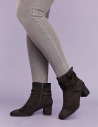 Faux Suede Bow Ankle Boot