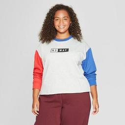 Women's Plus Size No Way Graphic Sweatshirt - Mighty Fine (Juniors') Heather Gray