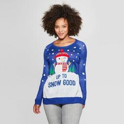 Women's Plus Size Up to Snow Good Ugly Sweater - Well Worn (Juniors') Blue