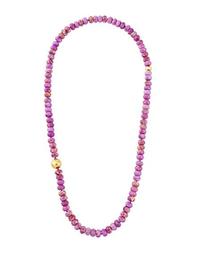 Jasper Necklace w/ Hammered Beads, Purple