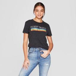 Women's Short Sleeve Desert Dazed Graphic T-Shirt - Mighty Fine (Juniors') Black