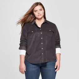 Women's Plus Size Long Sleeve Corduroy Western Shirt - Universal Thread™