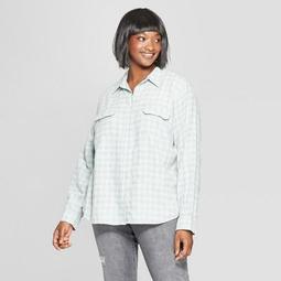 Women's Plus Size Long Sleeve Flannel Shirt - Universal Thread™ Green