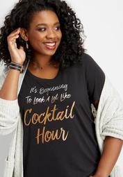 plus size cocktail hour graphic tee