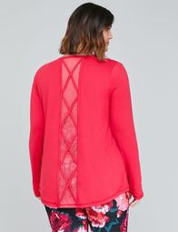 Wicking Long-Sleeve Active Tee - Strappy Lace Inset