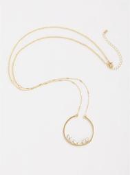 Gold-tone Horseshoe Rhinestone Necklace