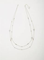 Silver-tone Layered Station Necklace