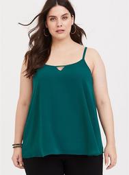 Sophie - Green Keyhole Double Layer Swing Cami