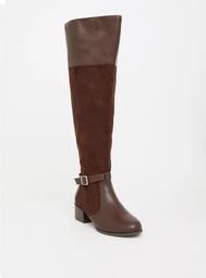Brown Faux Suede Over the Knee Boot (Wide Width & Wide Calf)