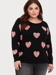 Black Heart Long Sleeve Sweater