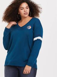 Her Universe Doctor Who Blue Stripe Sleeve Sweater