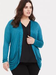 Teal Curved Cardigan