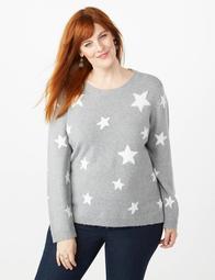 Plus Size Star Printed Sweater