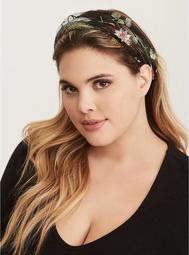 Embroidered Floral Headwrap
