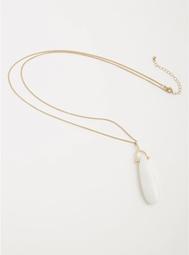 White Stone Pendant Necklace