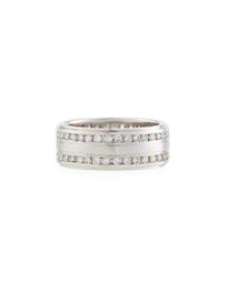 14k White Gold Diamond Band Ring, Size 11