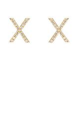 Diamond "X" Stud Earrings