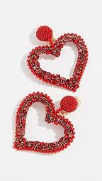 Jeweled Heart Clip On Earrings