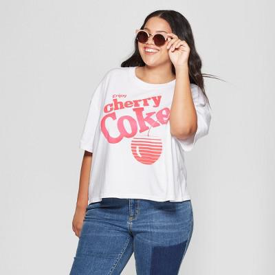 Mighty Fine Women's Coca-Cola Plus Size Short Sleeve Cherry Coke