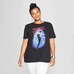 Women's Micheal Jackson Plus Size Short Sleeve Graphic T-Shirt (Juniors') Black