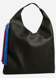 Hobo Shoulder Bag with Tassels