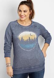 plus size camping sweatshirt graphic pullover