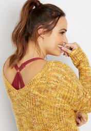 plus size v-neck shaker sweater