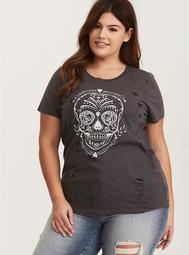 Distressed Skull Graphic Tee