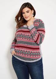 Multi Colored Circle Hem Sweater