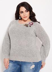 Sweater With Removable Brooches