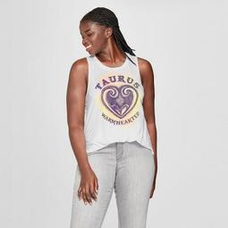 Women's Plus Size Taurus Warm Hearted Graphic Tank Top - Modern Lux (Juniors') White