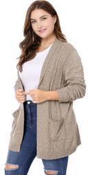 Women's Plus Size Open Front Cardigan Sweater