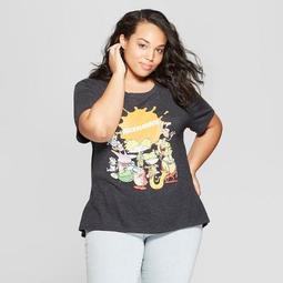 Women's Nickelodeon Plus Size Short Sleeve Graphic T-Shirt (Juniors') Charcoal