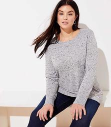 LOFT Plus Speckled Shirttail Hem Sweater